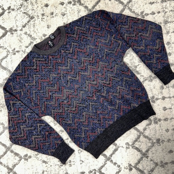 Vintage Ungaro Uomo Paris 100% Wool 80s 90s Sweater L - Picture 1 of 6
